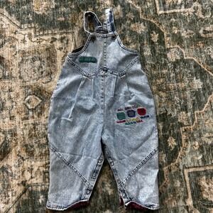 Vintage Buster Brown Acid Wash Denim Overalls All American Made in USA Kids